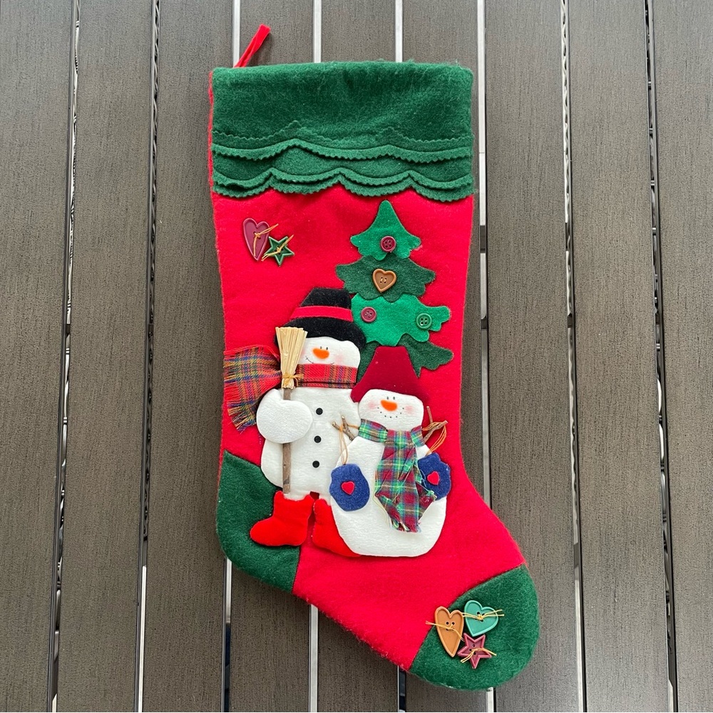 Vintage Festive Red and Green Stocking